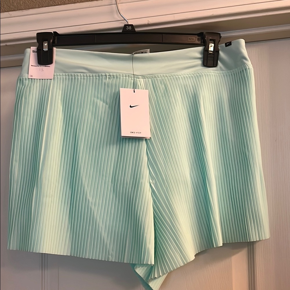 Nike Women's Light Mint Pleated Athletic Shorts